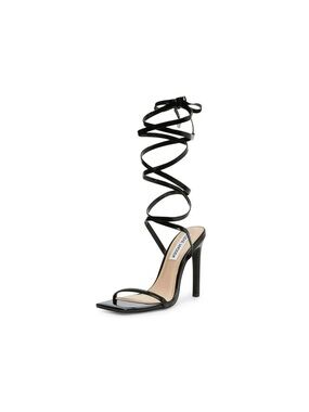 Steve Madden Black Lace-Up Stiletto Sandals